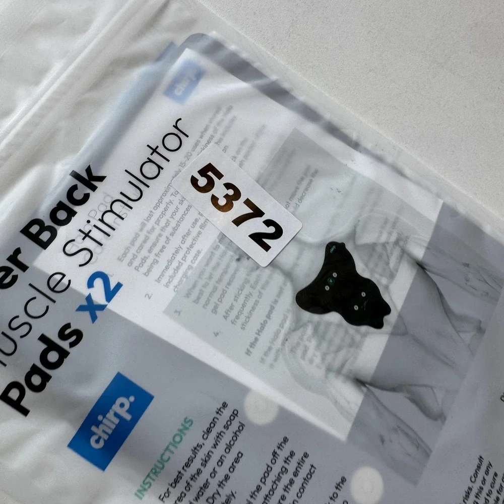 Chirp Halo Upper Back Muscle Stimulator Pads X2 Black Reusable Washable New